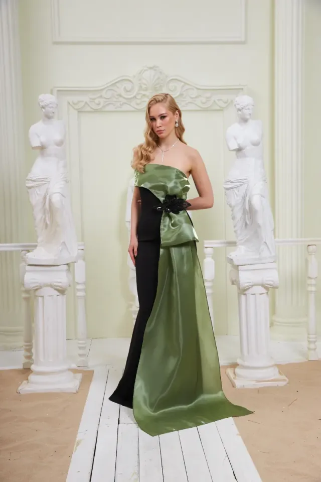 Perla Dress Siyah Yeşil 36