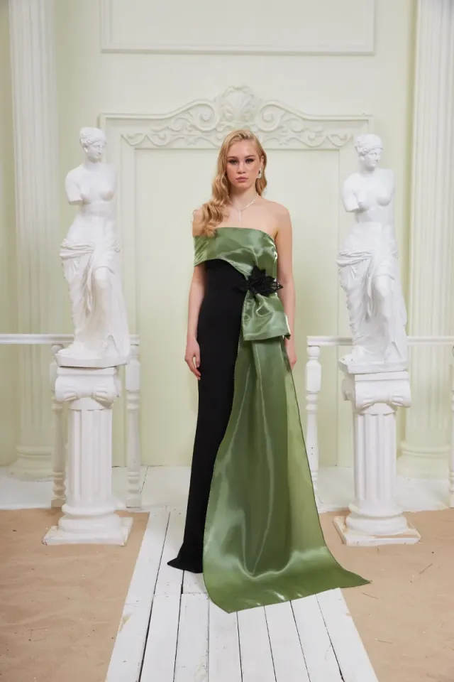 Perla Dress Siyah Yeşil 36
