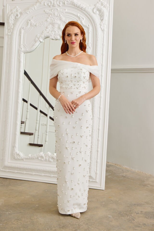 Caroline Dress Beyaz