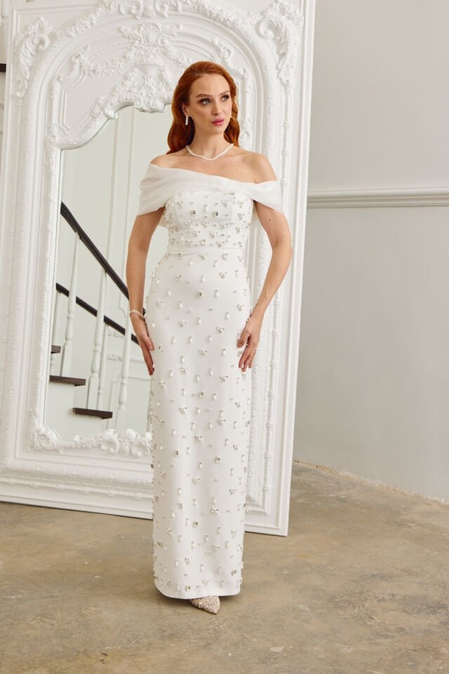 Caroline Dress Beyaz