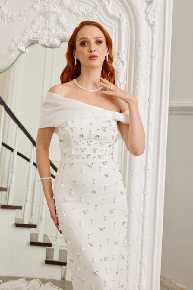 Caroline Dress Beyaz